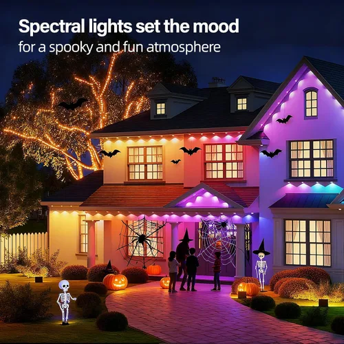 Vista 10 de AHAWILL Luces RGB Permanentes para Exteriores con Impermeabilidad IP67, Guirnalda de Luces Inteligentes para Exteriores con Control Remoto, Luces