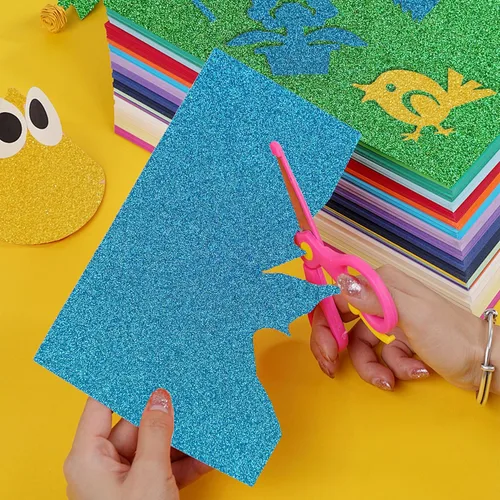 Vista 6 de Papel de cartulina con purpurina, papeles con purpurina que no se desprende, papel para manualidades y proyectos de bricolaje, papel brillante
