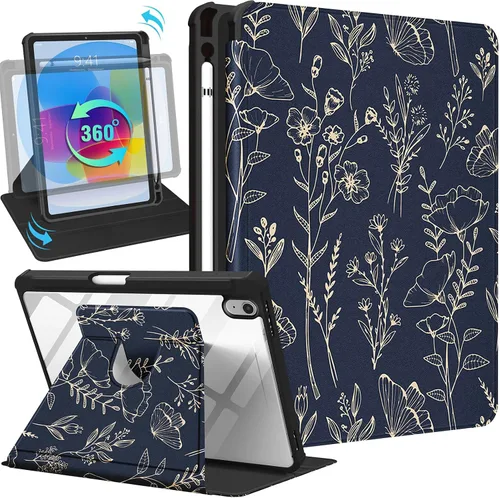 Vista 13 de Uppuppy Funda para iPad A16 – para Funda de iPad 10ª Generación 10.9 Pulgadas Linda Mujeres Niñas Femenina Bonita Kawaii Dibujos Animados Perro