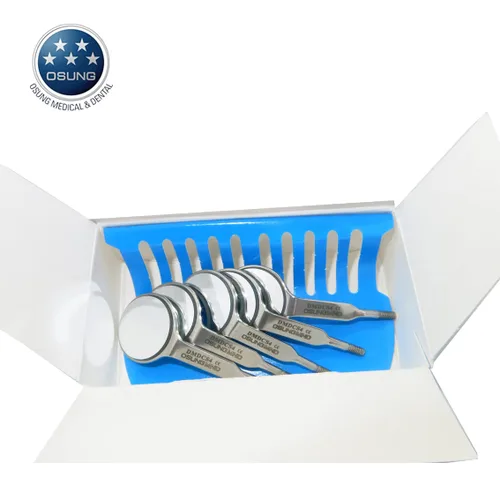 Vista 5 de Osung DMDCS4 Espejo dental de doble cara #4, enchufe de cono (paquete de 5)