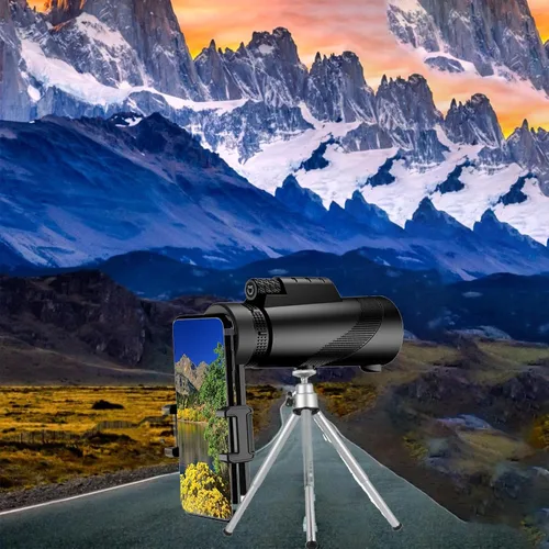 Vista 4 de 12 * 50HD monocular Telescope with Smartphone Adapter, Tripod, high Power monocular, Lightweight monocular Telescope for Bird Watching Trips