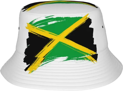Vista 10 de Sombrero de pescador con bandera de Jamaica para hombre y mujer, sombrero de sol de verano, gorra de pescador abstracta para viajes al aire libre