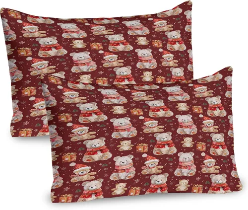 Vista 70 de Lunarable Juego de 2 fundas para almohada de otoño, tema vintage otoñal con estilo granja, ilustración de flores silvestres, artículo de cama