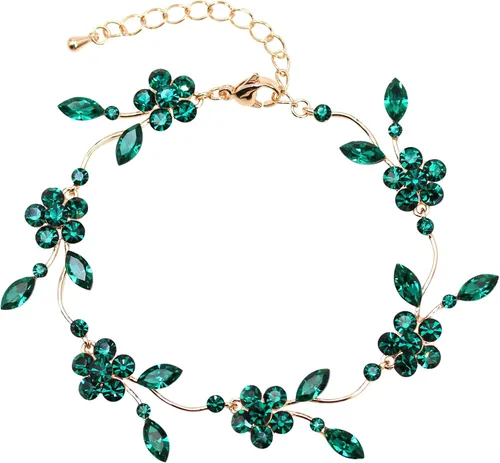 Vista 15 de Faship - Juego de collar y aretes con cristales de imitación florales AB
