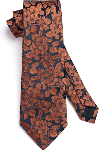 Vista 28 de Corbatas florales tejidas clásicas para hombre, corbata cuadrada de bolsillo, corbatas formales para hombres, boda con pañuelo