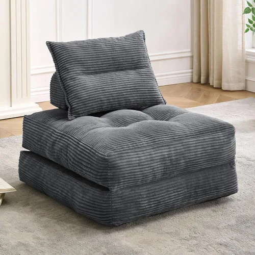 Vista 9 de MONVANE Sofá cama plegable, silla convertible 3 en 1, futón plegable con almohada, sofá individual para espacios pequeños, sala de estar, habitación