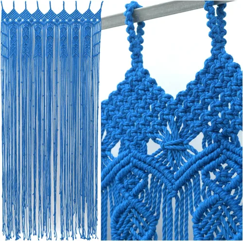 Vista 9 de Cortinas de Macramé para Puertas, Colgante de Pared de Macramé, Cortina de Puerta con Cuentas, Telón de Fondo Boho, Cuentas Colgantes para Puertas