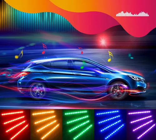 Vista 9 de Govee - Luces para interior de auto, tira de luz Led para auto, diseño de dos líneas, impermeables, 4 unidades de 48 ledes, controlador