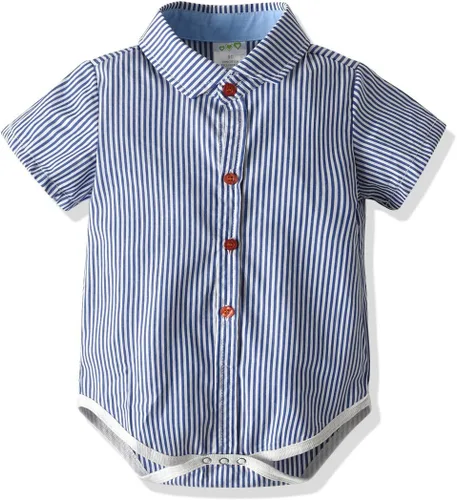 Vista 2 de Conjunto de pantalones cortos para bebés y niños, camiseta de manga corta, pantalones con tirantes y corbatín, 4 piezas