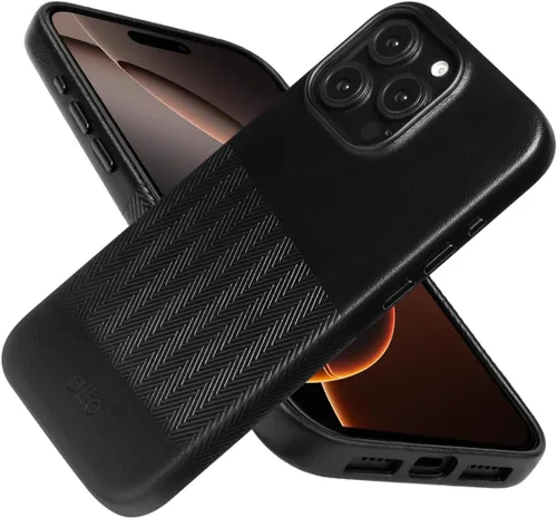Vista 12 de alto Funda para teléfono compatible con iPhone 15 2023 y MagSafe, funda magnética de cuero italiano, funda protectora contra caídas de la serie Clop