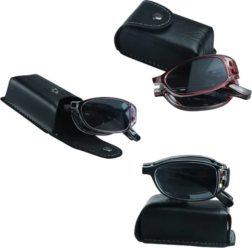 Vista 14 de VisionGlobal 3 pares de lentes de lectura/gafas de sol plegables con lente de bloqueo de luz azul, gafas plegables compactas para mujer, Chilling 2
