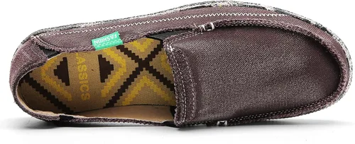 Vista 4 de JAMONWU Zapatos de lona para hombre sin cordones antideslizantes informales planos para exteriores mocasines casuales