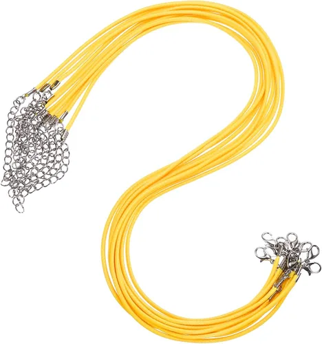 Vista 95 de MECCANIXITY 10 cordones de collar encerado de 18 pulgadas, cadena de collar a granel con cierre de 0.059 in de cuerda de cuero encerado para hacer
