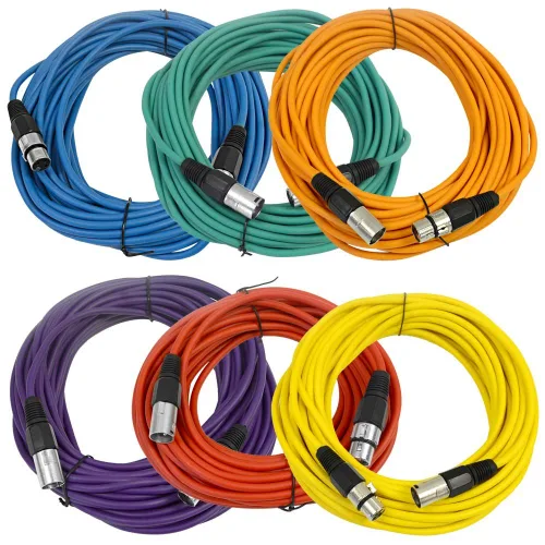 Vista 28 de SEISMIC AUDIO - SAXLX-2 - Paquete de 6 cables de conexión XLR macho a XLR hembra de 2 pies - Equilibrados - Cables de conexión de 2 pies