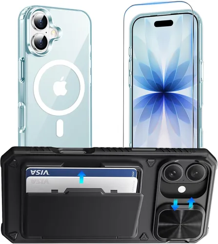 Vista 37 de Funda transparente para iPhone 11 con protector de pantalla, compatible con Magsafe, antiamarilleo, protección de grado militar, a prueba de golpes