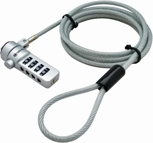 Vista 6 de Sendt Cable de seguridad negro con cerradura de combinación para portátil/portátil