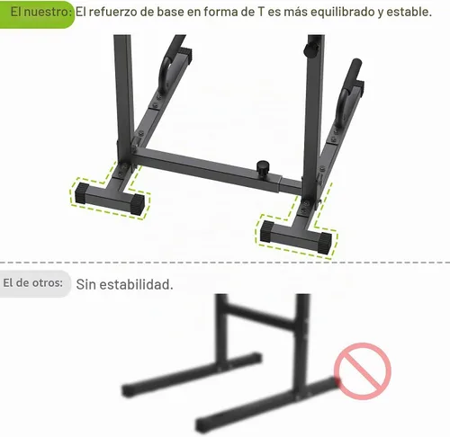 Vista 2 de SELEWARE Adjustable Dip Bar Station, Home Gym Dip Stand
