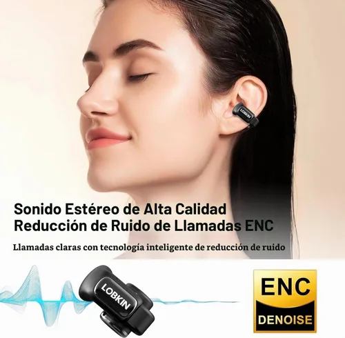 Vista 3 de LOBKIN Auriculares de oreja abierta con clip, inalámbricos, Bluetooth 5.4, adaptativos, cómodos, con micrófono, almacenamiento de 4 GB, ligeros Negro