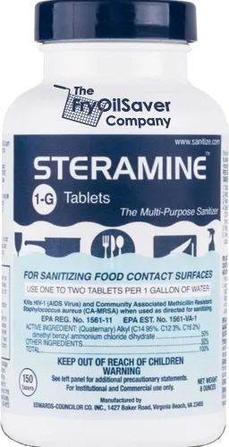 Vista 8 de FryOilSaver - 1 botella de tabletas desinfectantes de esteramina con 15 tiras de prueba QT-10, tabletas desinfectantes de esteramina multiusos