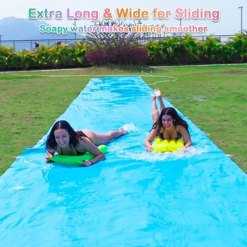 Vista 5 de Tobogán acuático antideslizante de 40 pies, gigante, antideslizante para niños, adolescentes y adultos, para verano, toboganes y toboganes