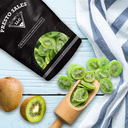 Vista 3 de Kiwi, rebanadas secas, perfectas para hornear y aperitivos, vegano, bajo en calorías, tropical, picante, delicioso, satisfactorio, fácil de usar