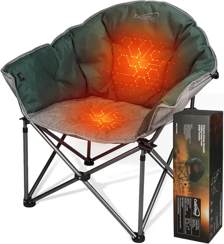 Vista 9 de Colorsoul Sillas de campamento XXL de gran tamaño con soporte de 450 libras, sillas acolchadas extragrandes para exteriores, silla de césped