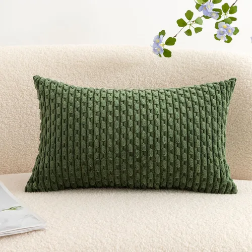 Vista 17 de UGS UGASA - Funda de almohada decorativa de pana suave de 18 x 18 pulgadas, funda de almohada cuadrada a rayas estilo bohemio para sofá, sala