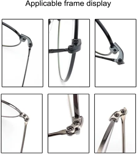 Vista 4 de 1 par de brazos de marco de metal para patillas de repuesto para gafas, gris