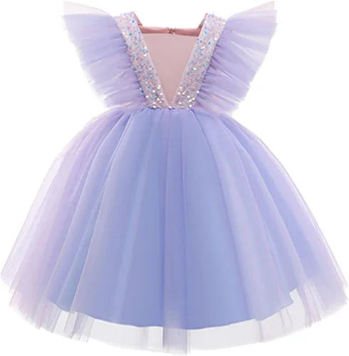 Vista 3 de NNJXD Vestido de princesa para niña, vestido de tul para fiesta de boda