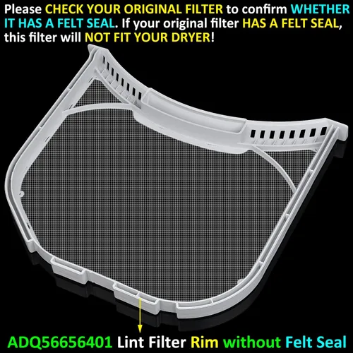 Vista 7 de ADQ56656401 Filtro de Pelusa de Reemplazo para Secadoras LG y Kenmore, Ultra Duradero Filtro de Pantalla de Trampa de Pelusa para Secadora, Nueva