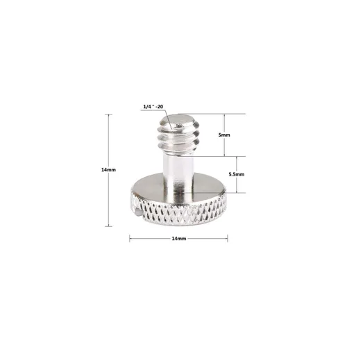 Vista 5 de CAMVATE Tornillo ranurado de 1/4"-20 para placa de liberación rápida de cámara (2 piezas)