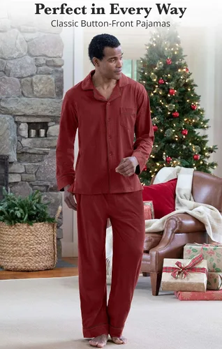 Vista 3 de PajamaGram Pajamas For Men - Mens PJs Sets, Classic, 100% Cotton