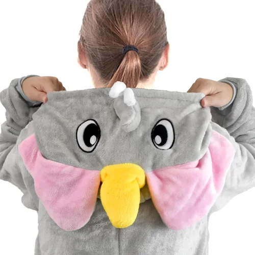 Vista 3 de U-ParBoo Pijama de franela de una pieza para disfraz de Halloween, diseño de animal