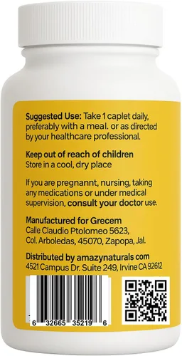 Vista 3 de Suplemento de curcuyin cúrcuma curcumina, 850 mg, 30 cápsulas