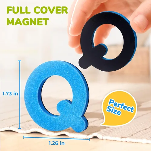 Vista 5 de Gamenote Kit de letras magnéticas del alfabeto para el aula, 178 piezas con tablero magnético de doble cara, letras del alfabeto de espuma