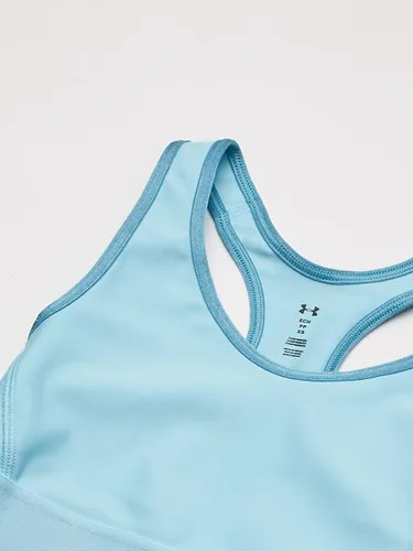 Vista 2 de Under Armour Amour - Sujetador medio con agujero de cerradura color verde limaazul marino medianoche