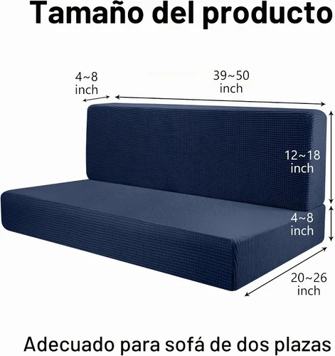 Vista 2 de Cojines de comedor para caravana, fundas elásticas para asiento de sofá Azul
