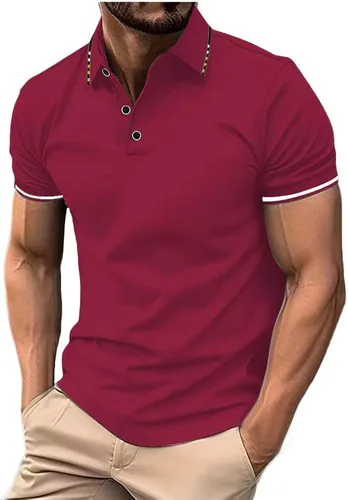 Vista 11 de Mens Shirts Casual Stylish Button Down Short Sleeve Polo Shirt Summer Vacation Shirts Loose Athletic Pullover Tee