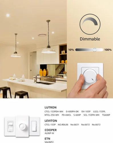 Vista 3 de Lepro - Bombillas LED regulables de 60 W equivalentes, 9.5 W, 800 lm, luz blanca cálida suave de 2700 K, base media estándar A19 E26, certificadas