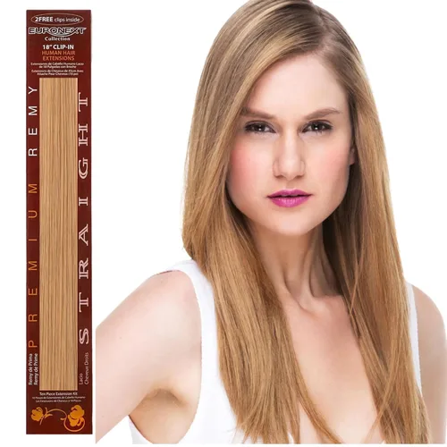 Vista 8 de Extensiones de cabello con clip, 100% cabello humano Remy, 14 pulgadas, lacio, rizado, negro