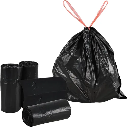 Vista 7 de Begale Bolsas de basura con cordón de 6 galones, bolsas de basura negras con cordón pequeño, 115 bolsas de basura sin desgarro No-Tear Trash Bags