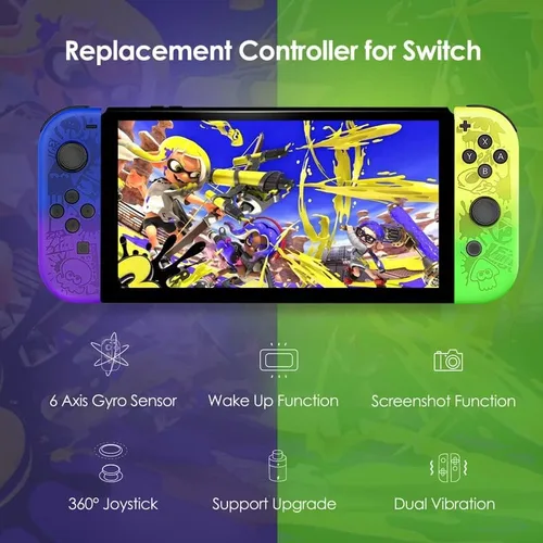 Vista 2 de Joy Con for Switch Nintendo, Replacement for Switch Wireless Controller with Double Vibration, Wake-UpScreenshotMotion Control