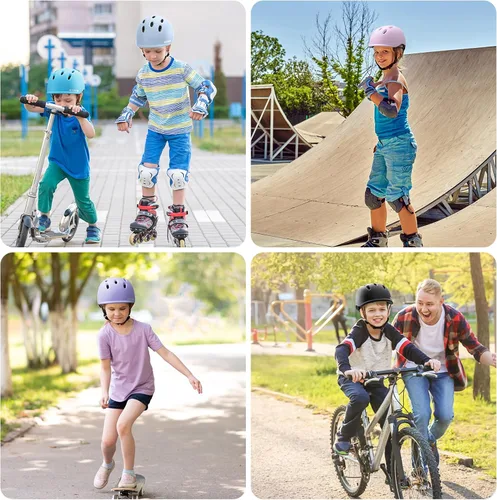Vista 6 de Casco de bicicleta para niños, cascos para niños pequeños para edades 5-8-9-10-12-14-16 años, jóvenes niños y niñas, casco ajustable para niños