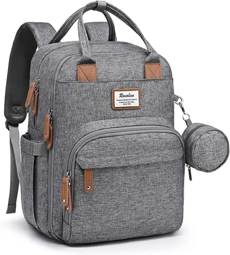 Vista 23 de RUVALINO Mochila para Pañales - Bolsa de Bebé Expandible con hasta 50% Más de Capacidad - Bolsa de Artículos Esenciales para Bebé con Cambiador