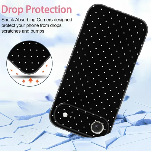 Vista 4 de Hython Funda para iPhone Air, diseño estético de lunares lindos, funda simple de 6.5 pulgadas, delgada, antiarañazos, parachoques de TPU suave, a