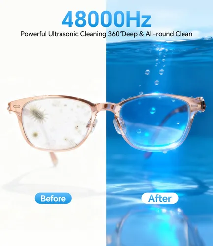 Vista 2 de Limpiador ultrasónico de joyas, máquina profesional de limpieza ultrasónica de 48 KHz para joyas, anteojos, anillos, correa de reloj, dentaduras