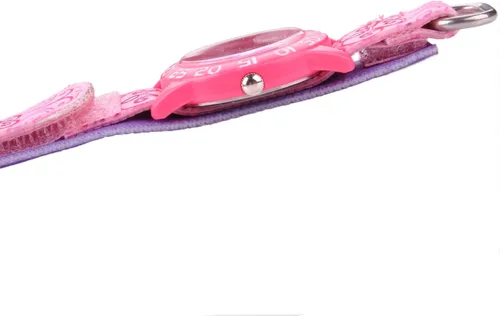 Vista 4 de Disney Princess - Reloj analógico de cuarzo con correa de nailon para niños Rosado