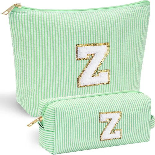 Vista 94 de YOOLIFE Regalos del Día de la Madre para Mujeres, Bolsa de Maquillaje con Iniciales, Bolsa de Maquillaje para Viaje, Bolsa de Maquillaje Negro