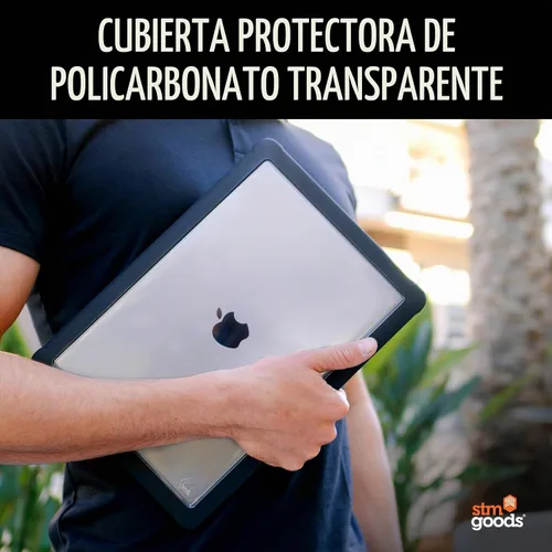 Vista 5 de STM Dux - Funda protectora para MacBook Air (13 pulgadas), M5, M4, M3, M2, PC transparente, parachoques de TPU elevados resistentes con patas
