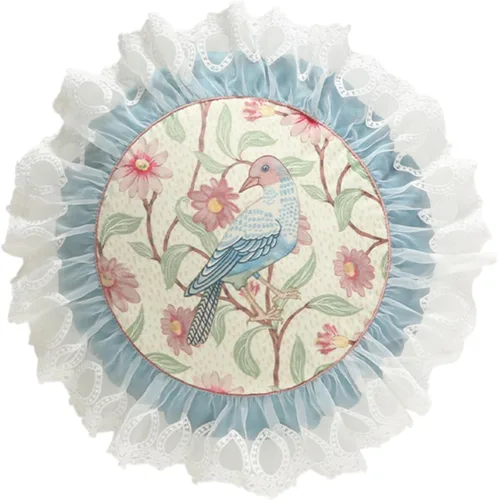 Vista 98 de patdrea Funda de almohada de terciopelo francés de diseño, 18 x 18 pulgadas Aviario